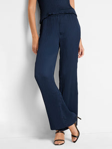 NIC+ZOE 31" CRINKLE CREPE WIDE LEG PANT - DARK INDIGO