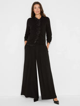 Load image into Gallery viewer, NIC+ZOE ICONIC FAUX LEATHER WAISTBAND PALAZZO PANT - BLACK ONYX
