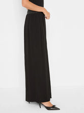 Load image into Gallery viewer, NIC+ZOE ICONIC FAUX LEATHER WAISTBAND PALAZZO PANT - BLACK ONYX
