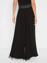 Load image into Gallery viewer, NIC+ZOE ICONIC FAUX LEATHER WAISTBAND PALAZZO PANT - BLACK ONYX
