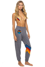 Load image into Gallery viewer, AVIATOR NATION ALL SEASONS CIRCLE CHEVRON SWEATPANTS - HEATHER GREY
