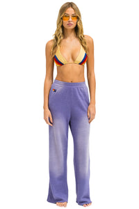 AVIATOR NATION ESSENTIAL WIDE LEG POCKET SWEATPANTS - FADED GRAPE