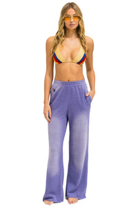 AVIATOR NATION ESSENTIAL WIDE LEG POCKET SWEATPANTS - FADED GRAPE