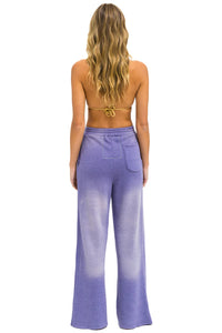 AVIATOR NATION ESSENTIAL WIDE LEG POCKET SWEATPANTS - FADED GRAPE