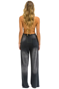 AVIATOR NATION ESSENTIAL WIDE LEG POCKET SWEATPANTS - FADED SMOKE
