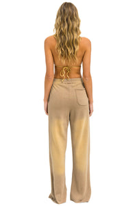 AVIATOR NATION ESSENTIAL WIDE LEG POCKET SWEATPANTS - FADED TAN