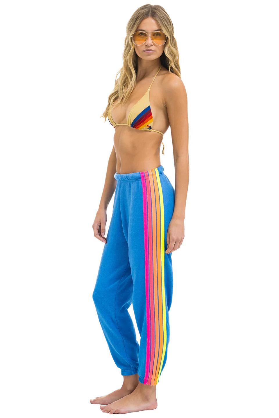 AVIATOR NATION 5 STRIPE SWEATPANTS - COBALT // NEON