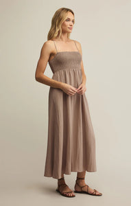 Z SUPPLY BEACHSIDE MIDI DRESS - ICED COFFEE
