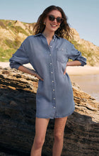 Load image into Gallery viewer, Z SUPPLY DOVER CHAMBRAY MINI DRESS - SUN BLEACHED INDIGO
