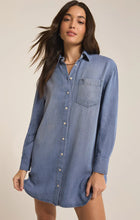 Load image into Gallery viewer, Z SUPPLY DOVER CHAMBRAY MINI DRESS - SUN BLEACHED INDIGO
