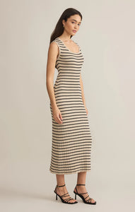 Z SUPPLY GISELLE STRIPE MAXI DRESS - SANDSHELL