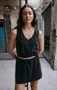 Z SUPPLY SLOANE V-NECK MINI DRESS - BLACK