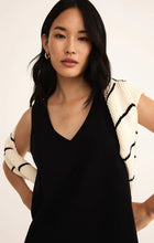 Load image into Gallery viewer, Z SUPPLY SLOANE V-NECK MINI DRESS - TRUE BLACK
