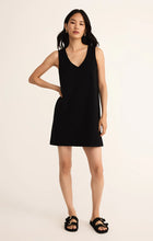 Load image into Gallery viewer, Z SUPPLY SLOANE V-NECK MINI DRESS - TRUE BLACK
