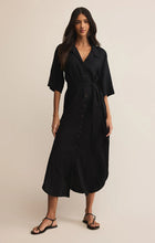 Load image into Gallery viewer, Z SUPPLY BRISE LINEN MIDI SHIRT DRESS - BLACK
