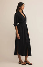 Load image into Gallery viewer, Z SUPPLY BRISE LINEN MIDI SHIRT DRESS - BLACK
