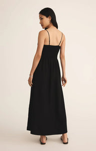 Z SUPPLY BAYSIDE LINEN MAXI DRESS - BLACK