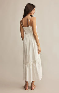 Z SUPPLY CITADELLE EMBROIDERED LINEN MAXI DRESS - WHITE