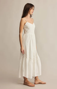 Z SUPPLY CITADELLE EMBROIDERED LINEN MAXI DRESS - WHITE