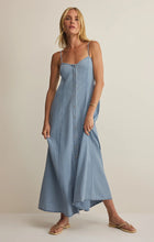 Load image into Gallery viewer, Z SUPPLY ANGEL EYES CHAMBRAY MIDI DRESS - LAKE BLUE
