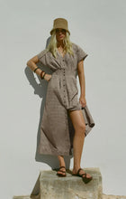 Load image into Gallery viewer, Z SUPPLY SANNA GINGHAM MAXI DRESS - DARK CHOCOLATE
