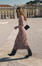 Load image into Gallery viewer, Z SUPPLY SEVILLA ZEBRA MESH MIDI DRESS - VELVET ROUGE
