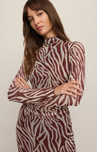 Load image into Gallery viewer, Z SUPPLY SEVILLA ZEBRA MESH MIDI DRESS - VELVET ROUGE
