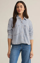 Load image into Gallery viewer, Z SUPPLY ALL DAY CROPPED KNIT DENIM JACKET - WASHED INDIGO
