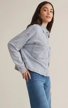 Load image into Gallery viewer, Z SUPPLY ALL DAY CROPPED KNIT DENIM JACKET - WASHED INDIGO
