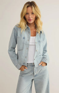 Z SUPPLY ALL DAY CROPPED DENIM JACKET - FADED INDIGO