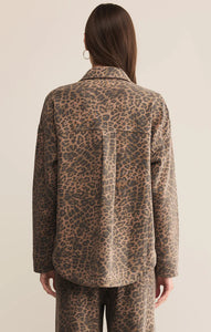 Z SUPPLY ALL DAY KNIT LEOPARD JACKET - DESERT TAN