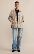 Load image into Gallery viewer, Z SUPPLY BRONX PLAID SWEATER KNIT JACKET - FROST
