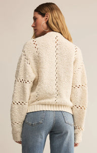 Z SUPPLY SUNDANCE ZIP-UP SWEATER JACKET - CRYSTAL