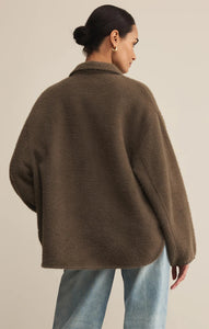 Z SUPPLY BRONX SWEATER KNIT JACKET - TAVERN