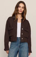 Load image into Gallery viewer, Z SUPPLY REY CROPPED DENIM CHORE JACKET - UMBER
