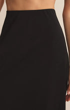 Load image into Gallery viewer, Z SUPPLY IZABEL LUXE SATIN SKIRT - BLACK
