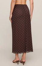 Load image into Gallery viewer, Z SUPPLY EDA POLKA DOT MESH MIDI SKIRT - DARK CHOCOLATE
