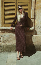 Load image into Gallery viewer, Z SUPPLY EDA POLKA DOT MESH MIDI SKIRT - DARK CHOCOLATE
