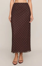 Load image into Gallery viewer, Z SUPPLY EDA POLKA DOT MESH MIDI SKIRT - DARK CHOCOLATE
