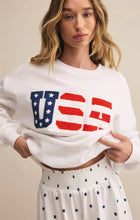 Load image into Gallery viewer, Z SUPPLY OVERSIZED USA SWEATSHIRT - WHITE
