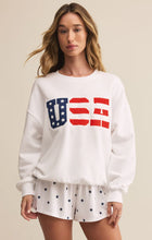 Load image into Gallery viewer, Z SUPPLY OVERSIZED USA SWEATSHIRT - WHITE
