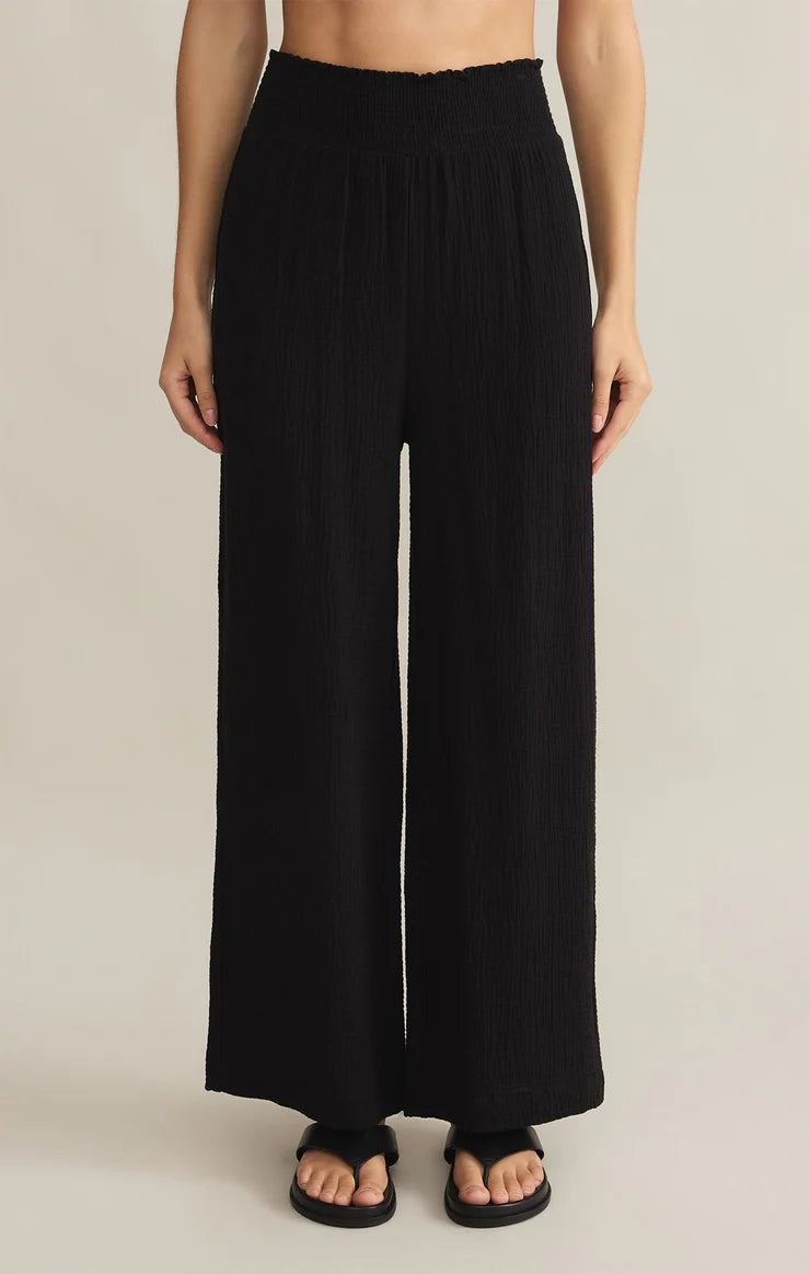 Z SUPPLY CASSIDY FULL LENGTH GAUZE PANT - BLACK