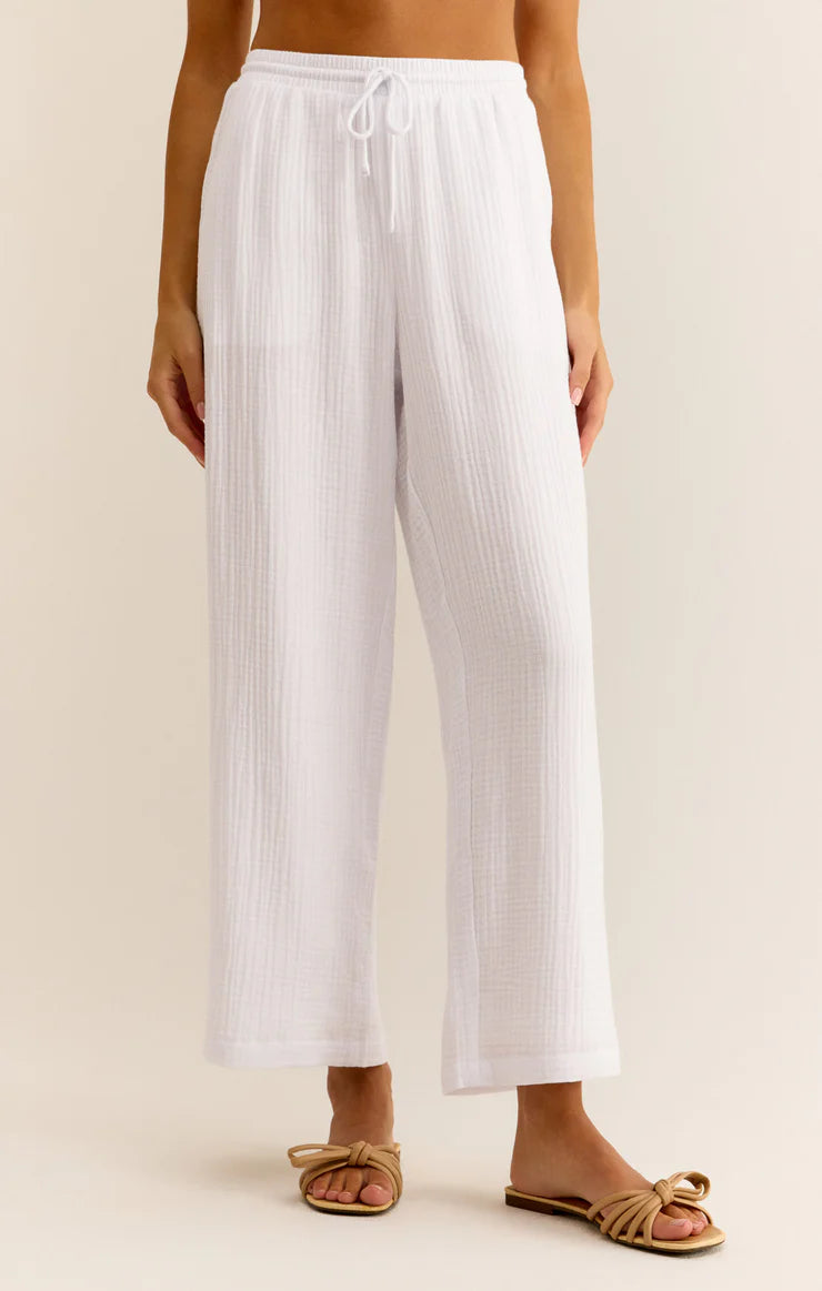 Z SUPPLY BONDI GAUZE PANT - WHITE