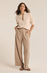 Z SUPPLY MICAH LINEN PANT - PUTTY