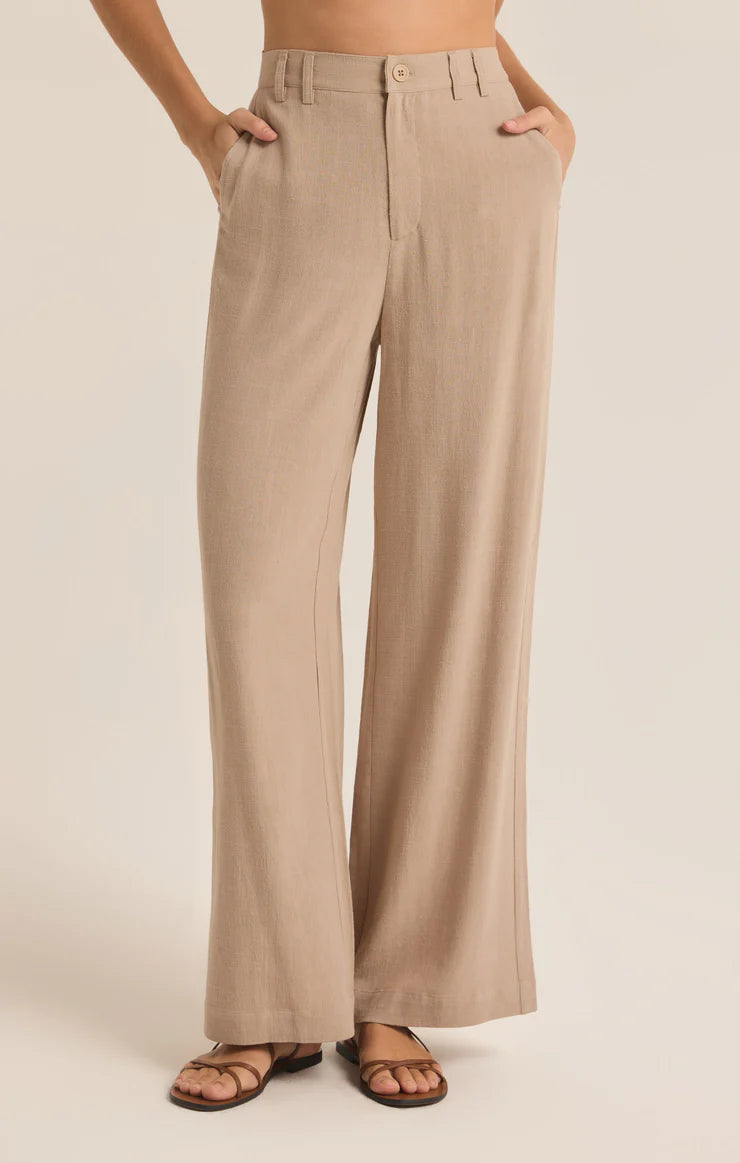 Z SUPPLY MICAH LINEN PANT - PUTTY