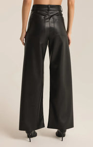 Z SUPPLY RILYNN FAUX LEATHER PANT - BLACK