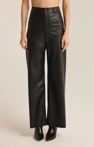 Z SUPPLY RILYNN FAUX LEATHER PANT - BLACK