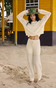 Z SUPPLY ADIA CROCHET PANT - SEA SALT