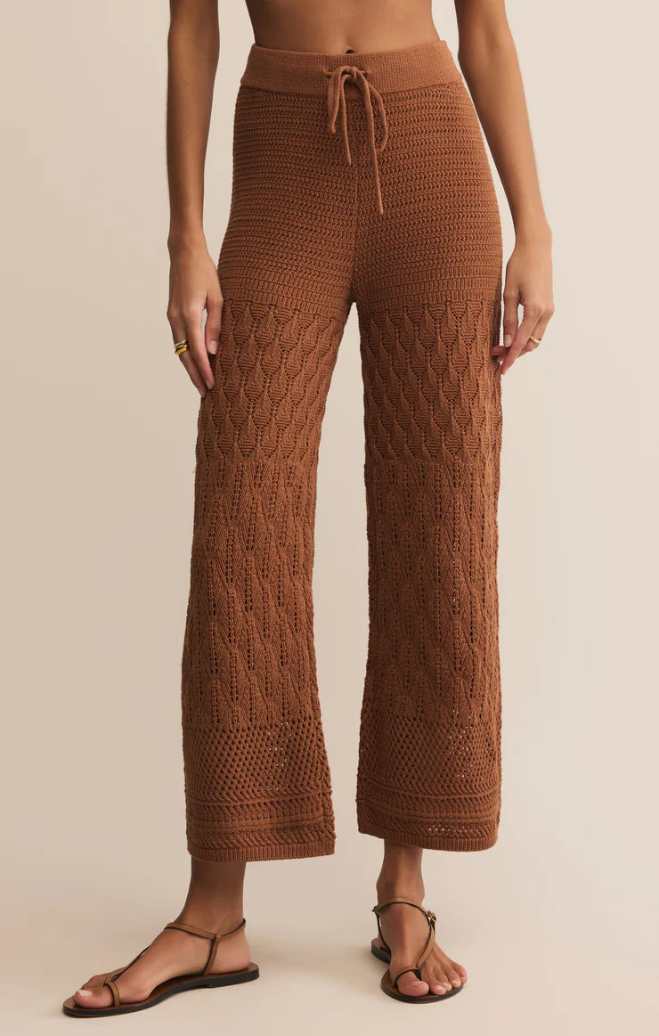 Z SUPPLY ADIA CROCHET PANT - TEAKWOOD