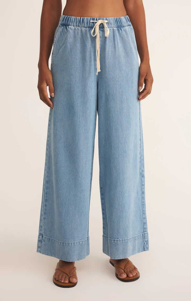 Z SUPPLY WESTON LUXE SOFT DENIM PANT - LIGHT VINTAGE INDIGO